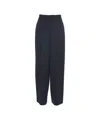Kaos Pleated Wide-leg Trousers With High Waist In Blue