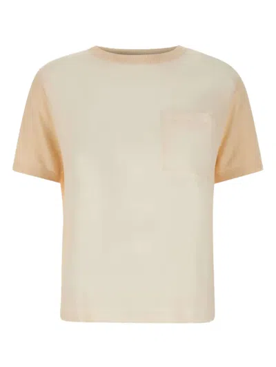Kaos Pocket Ribbed-edge T-shirt In Neutral