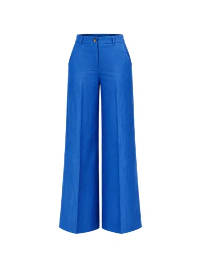 Kaos Pressed-crease Wide-leg Trousers In Blue