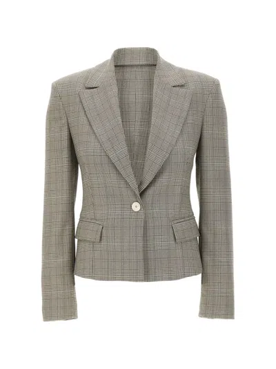 Kaos Prince-of-wales-check Single-breasted Blazer In Gray