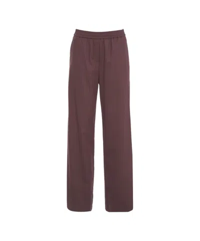 Kaos Relaxed Straight-leg Trousers With Elasticated Waistband In Brown