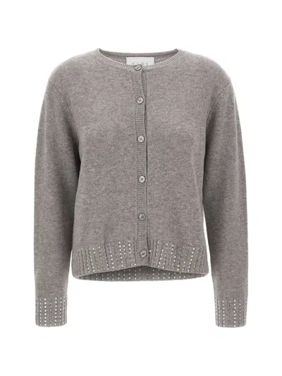 Kaos Rhinestone-embellished Wool Cardigan In Grau