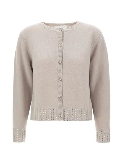 Kaos Rhinestone-embellished Wool Cardigan In Neutral