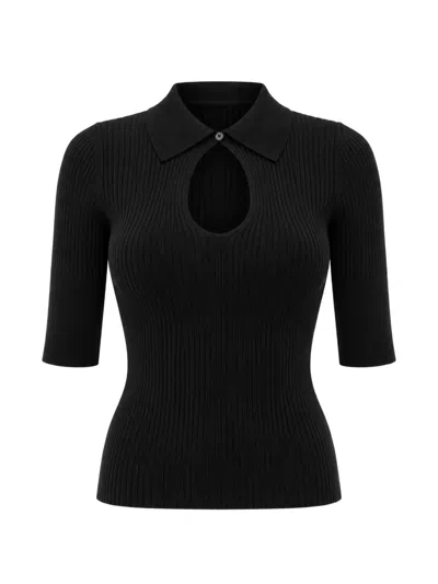 Kaos Ribbed Cut-out Sweater In Black