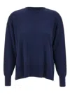 Kaos Ribbed Slits Sweater In Blue