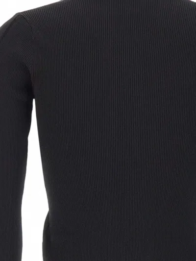 Kaos Ribbed-texture Braided-sleeve Sweater In Black
