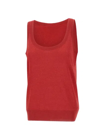 Kaos Ribbed-trim Knitted Top In Red