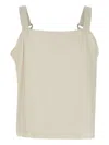 Kaos Ribbon-strap Square-neck Tank Top In Neutral
