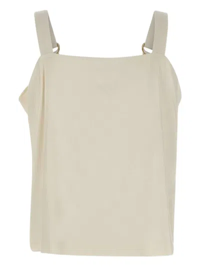 Kaos Ribbon-strap Square-neck Tank Top In Neutral