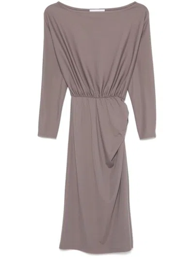 Kaos Ruched Midi Dress In Grey