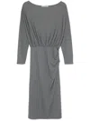 Kaos Ruched Midi Dress In Grey