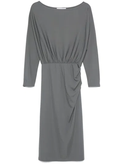 Kaos Ruched Midi Dress In Grey