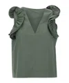Kaos Ruffled Blouse In Green