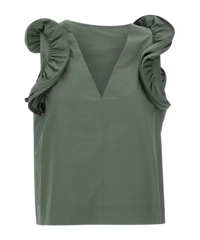 Kaos Ruffled Blouse In Green