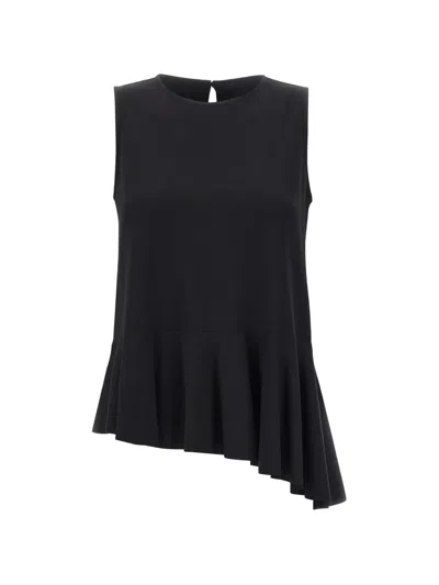 Kaos Ruffled-hem Sleeveless Blouse In Black