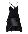 Kaos Ruffled Layered Sleeveless Blouse In Black