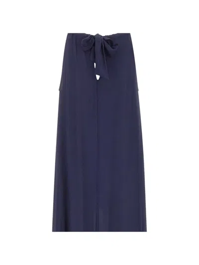 Kaos Ruffled-hem Sleeveless Dress In Blue