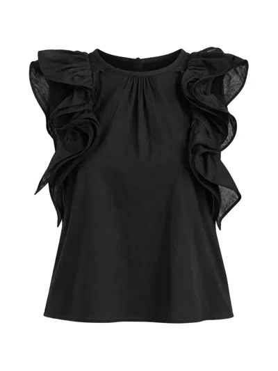 Kaos Ruffled-sleeve Top In Black