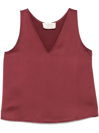 Kaos Satin Blouse In Red