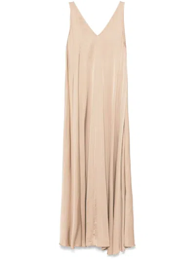 Kaos Satin Midi Dress In Brown