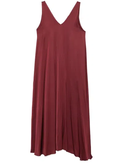 Kaos Satin Midi Dress In Red