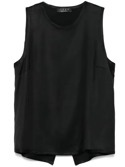 Kaos Satin Tank Top In Black