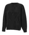 Kaos Sequined Oversized Knit Sweater In Black