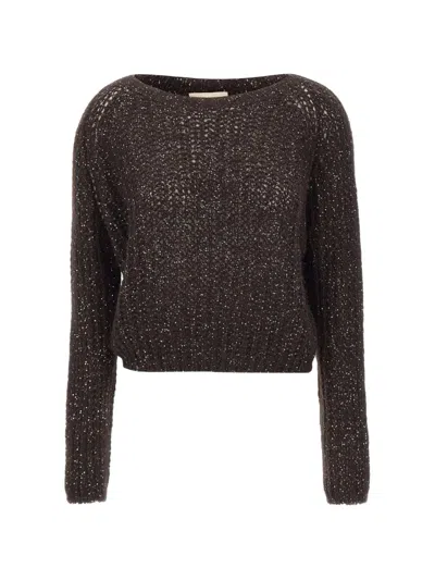Kaos Sequin-embellished Openwork-knit Sweater In Animal Print