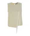 Kaos Fringe-detail Sleeveless Top In Neutral