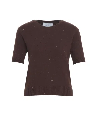 Kaos Short-sleeved Sweater In Brown
