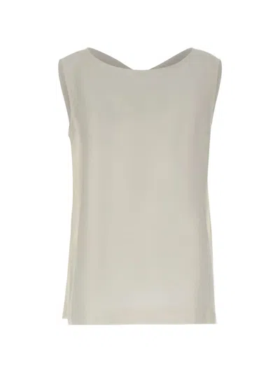Kaos Side-slit Tailored Top In White