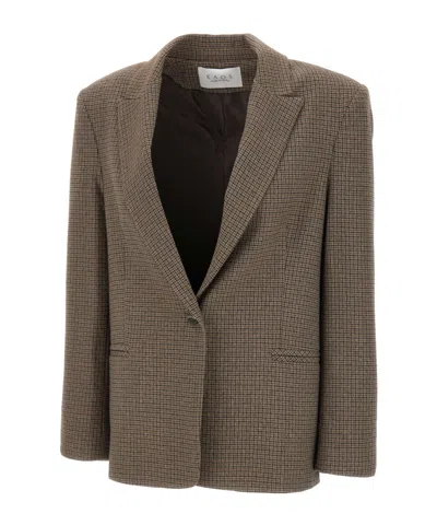 KAOS SINGLE-BREASTED HOUNDSTOOTH BLAZER