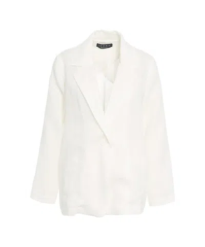 Kaos Single-breasted Linen Blazer In White