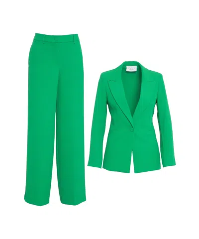 Kaos Single-breasted Suit With Peaked Lapels In Green
