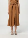 Kaos Pleated Midi Skirt In Brown