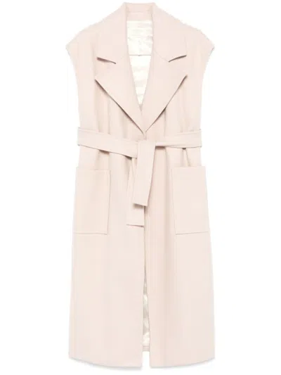 Kaos Sleeveless Coat In Neutrals