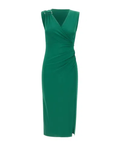 Kaos Draped Wrap-style Dress In Green