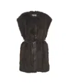 Kaos Sleeveless Faux Fur Gilet In Gray