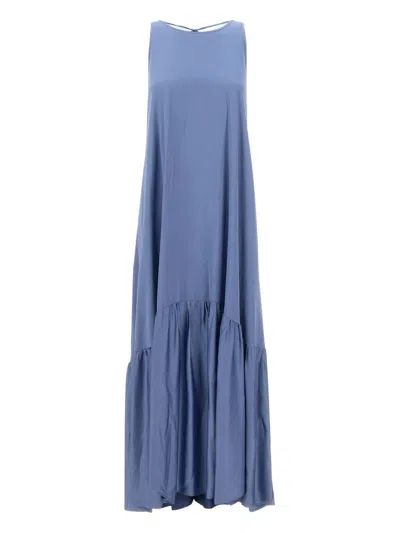 Kaos Sleeveless Ruffled Day Dress In Blue