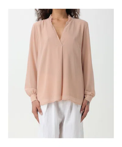 Kaos Stand Collar Shirt In Pink