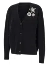 Kaos Stone-embellished V-neck Cardigan In Black