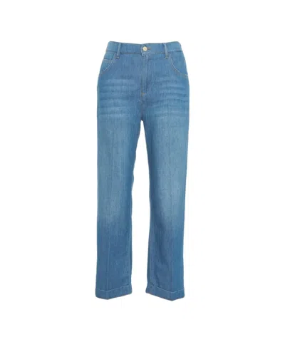 Kaos Straight Leg Jeans With Turn-ups In Blue