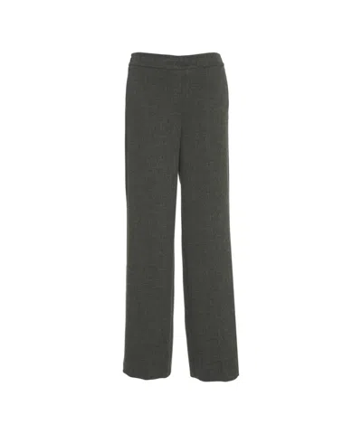 Kaos Straight Leg Trousers With Mid-rise Waistband In Gray