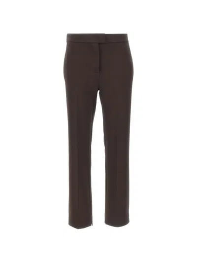 Kaos Straight-leg Slit-hem Trousers In Brown
