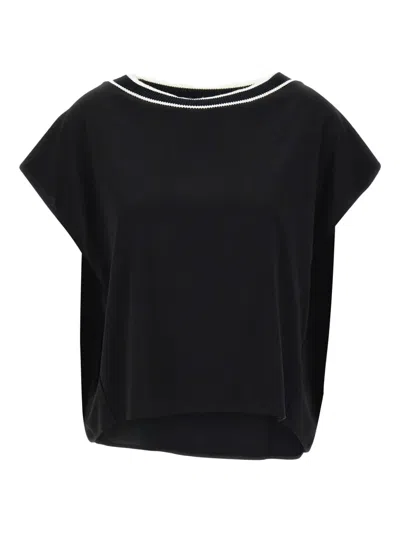 Kaos Stripe-trim T-shirt In Black