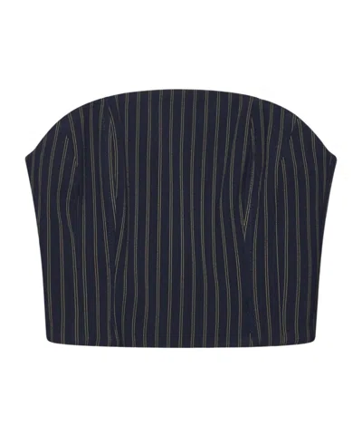 Kaos Striped Pattern Tube Top In Black