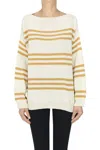 Kaos Striped Pullover With Lurex In Neutral