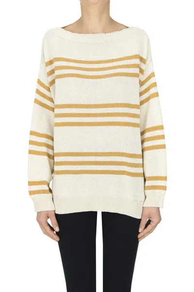 Kaos Striped Pullover With Lurex In Neutral