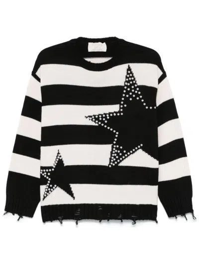 Kaos Striped Sweater In Black