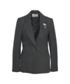Kaos Structured Checkered Blazer In Black